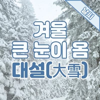 24절기에 대하여, 겨울 큰 눈이 온다 '대설(大雪)'☃️
